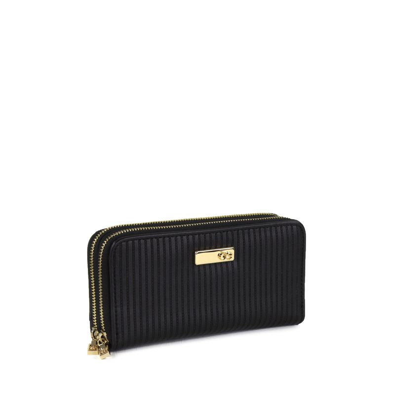 Cartera-Doble-Cierre-con-Acabado-de-Relieve-en-Color-Negro-en-Color-Negro-|-Cloe