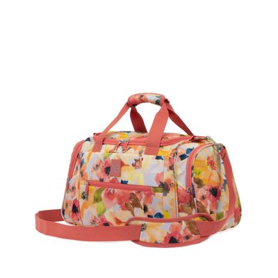 Bolsa Duffle Bag Textil Estampado Floral Multicolor