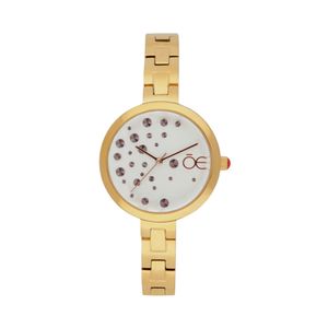 Reloj Básico Análogo Extensible de Acero Inoxidable color Oro