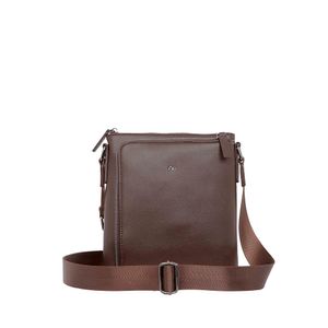 Bolsa Mensajera Piel Genuina Porta Tablet 11 plg  color Café
