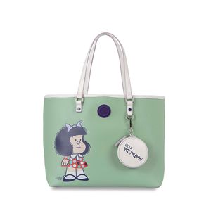 Bolsa Tote Mafalda x Oe con Monedero color Verde Menta
