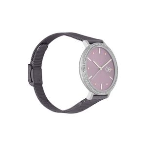 Reloj con Correa de Acero Inoxidable Tipo Mesh color Morado