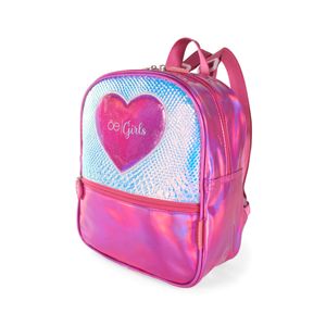 Mochila Chica Corazón para Niña Look Iridiscente color Rosa