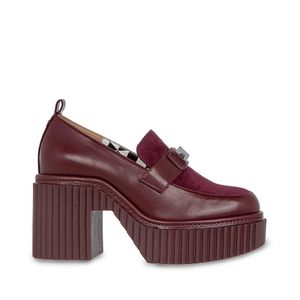 Mocasín Chunky Monocromático color Rojo Tinto