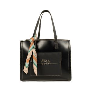 Bolsa Satchel Grande con Mascada color Negro