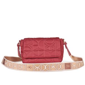 Bolsa Crossbody Acolchada Material Reciclado color Rojo Tinto