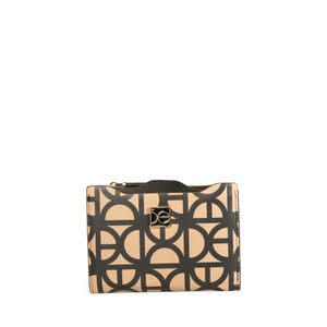 Cartera Flap Mediana Estampado Monograma color Negro