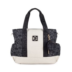 Pañalera Tote Grande Textil con Accesorios color Negro