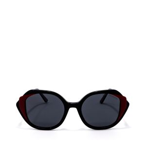 Lente Solar Forma Hexagonal con Armazón de Acetato color Negro