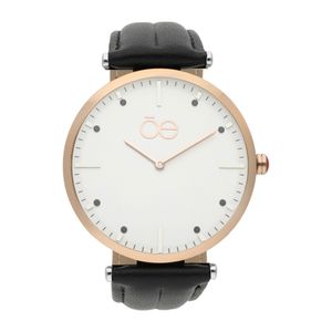 Reloj Análogo para Dama con Correa de Tacto Piel color Negro