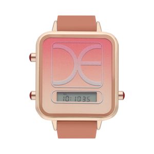 Reloj Digital para Dama con Cristal de color Similar Al Extensible color Naranja