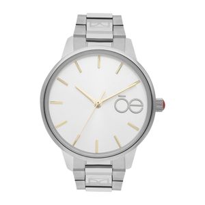 Reloj Análogo para Dama con Extensible de Acero Inoxidable y Monograma Grabado color Plata
