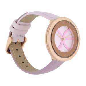 Reloj Análogo para Dama con Extensible Bitono de Tacto Piel color Rosa