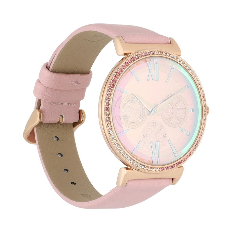 Reloj Analogo para Dama con Cristal Pintado color Rosa en color Analogos Cloe CLOE MX