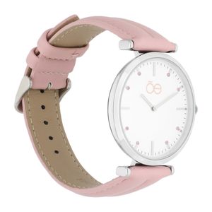 Reloj Análogo para Dama con Correa de Tacto Piel color Rosa