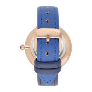 Reloj Análogo para Dama con Extensible Bitono de Tacto Piel color Azul