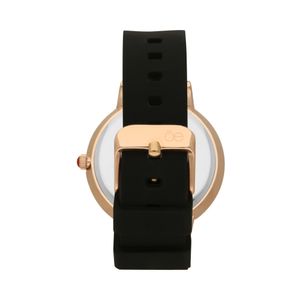 Reloj para Dama con Caratula Blanca e Indicadores de Colores color Negro