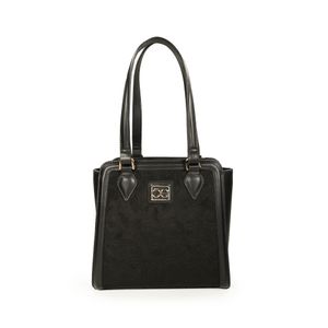 Bolsa Satchel Material Suede color Negro