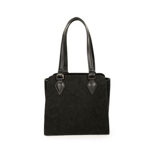 Bolsa Satchel Material Suede color Negro