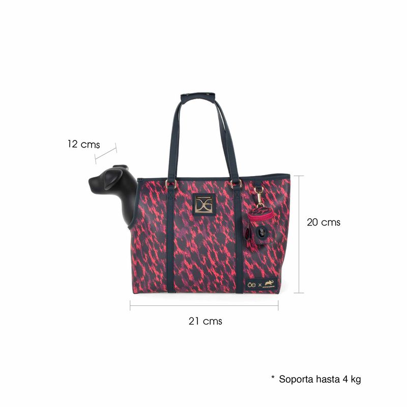 Bolsa Tote Oe x Animal Planet con Apertura para Mascota color Magenta CLOE MX