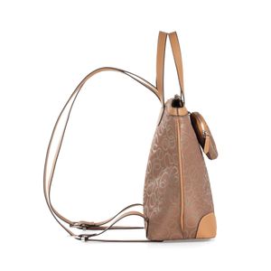 Mochila Grande Textil con Monedero color Camel