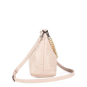 Bolsa Hobo Acolchado A Rombos Con Cadena Color Nude