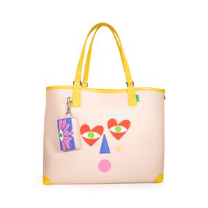 Bolsa Tote Grande Oe x Ágatha Ruiz de La Prada Monedero Desprendible color Rosa