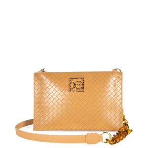 Cartera Pouch Cierre Sencillo Doble Función Color Camel