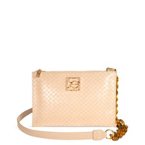 Cartera Pouch Cierre Sencillo Doble Función Color Nude