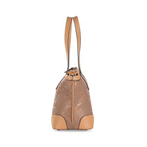 Bolsa Satchel Mediana Textil Con Monedero Color Camel