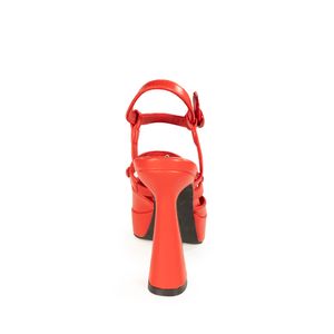 Zapatilla Puntal De Plataforma Con Estoperoles Color Rojo