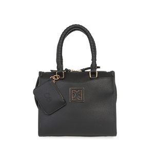 Bolsa Satchel Mediana Con Monedero Color Negro