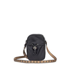 Bolsa Crossbody Vertical Con Jareta Color Negro