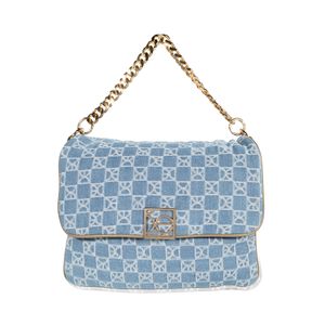 Bolsa Satchel Mediana Textil Color Azul