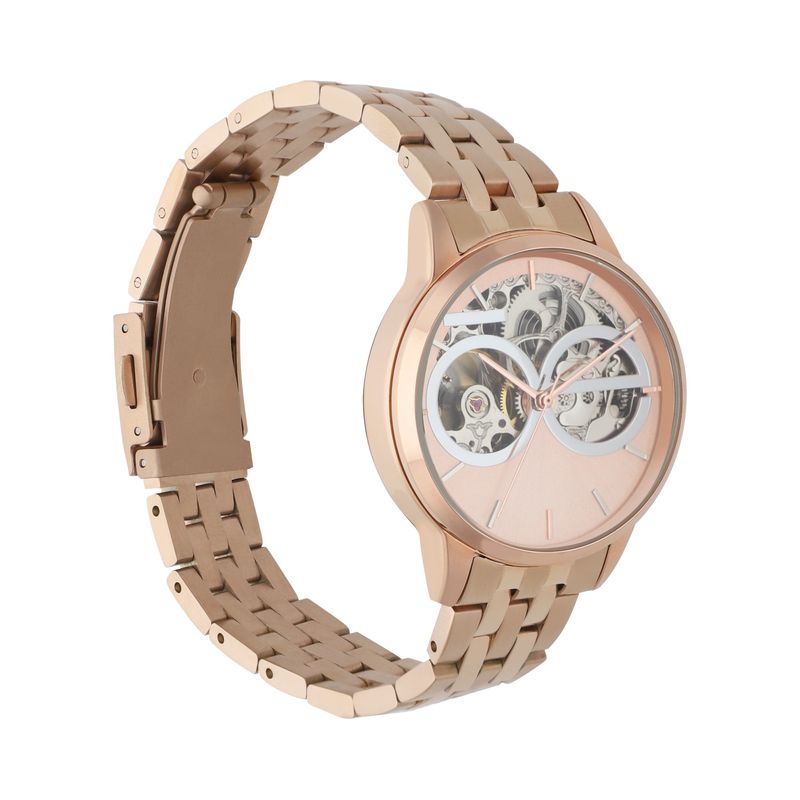 Reloj Automatico De Acero Inoxidable Para Dama Color Copper en Color Analogos Cloe CLOE MX