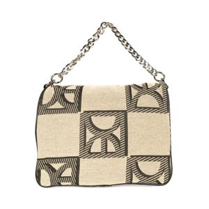 Bolsa Satchel Mediana Textil Color Beige