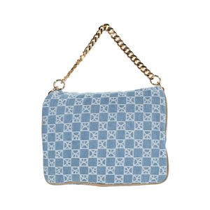 Bolsa Satchel Mediana Textil Color Azul