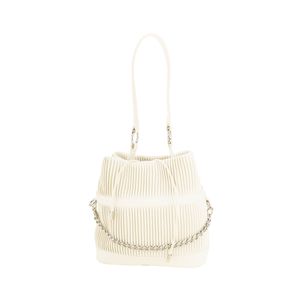 Bolsa Hobo Grande Diseño Plisado Color Blanco