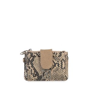 Cartera Chica Look Animal Skin Con Maneral Color Camel