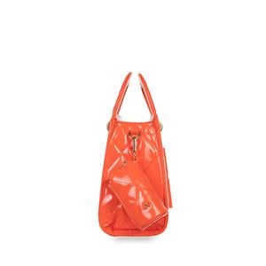 Bolsa Satchel Charol Acolchada Con Monedero Color Naranja