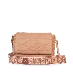 Bolsa Crossbody Acolchada Textil Color Camel