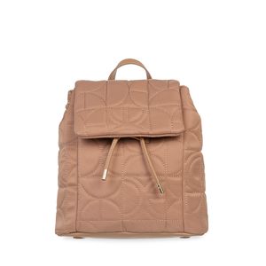 Mochila Mediana Acolchada Textil Color Camel