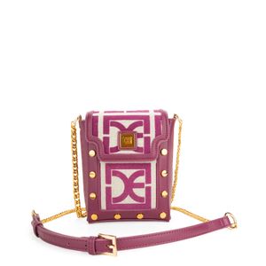 Bolsa Briefcase Chica Vertical Asa De Cadena color Magenta