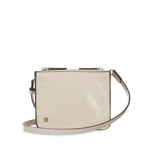 Bolsa Crossbody Chica Troquelado A Rombos Color Beige