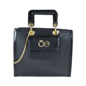 Bolsa Satchel Look Animal Skin color Negro