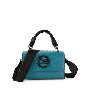 Bolsa Briefcase Maneral Trenzado color Azul Turquesa