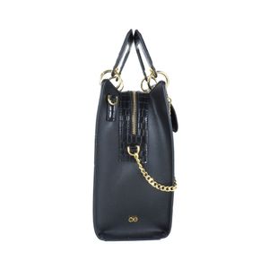 Bolsa Satchel Look Animal Skin color Negro