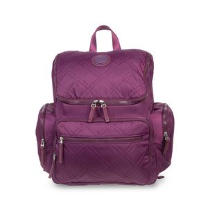 Pañalera Mochila Nylon Con Accesorios Color Morado