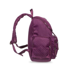 Pañalera Mochila Nylon Con Accesorios Color Morado