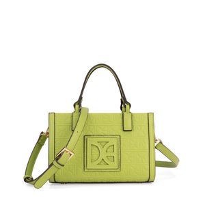 Bolsa Tote Chica Monograma Troquelado Color Verde Limón